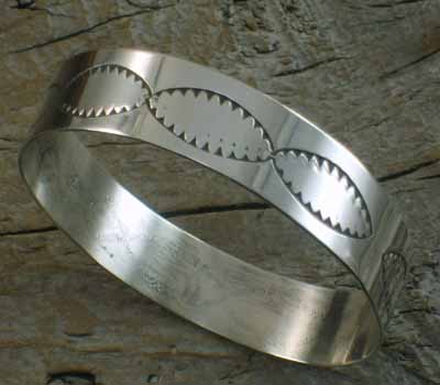 Native American Silver Bangle Bracelet 15